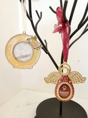 Bombay/Aaron Bros  Angel Photo Frame Ornaments Vintage NOS